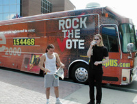 Bob & Alex hanging out by the Rock The Vote tour bus
