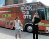 Bob and Alex hanging out in front of the Rock The Vote tour bus