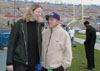 Bob chats with sports writer Will McDonough of the Boston Globe before the game - Foxboro, MA - 11/5/00