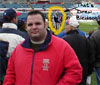 Jim watches the Patriots warm-up.  That's Drew Bledsoe over his shoulder - Foxboro, MA - 11/5/00